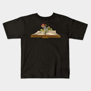 Open Book Cottage Core Design- Books- Kids T-Shirt